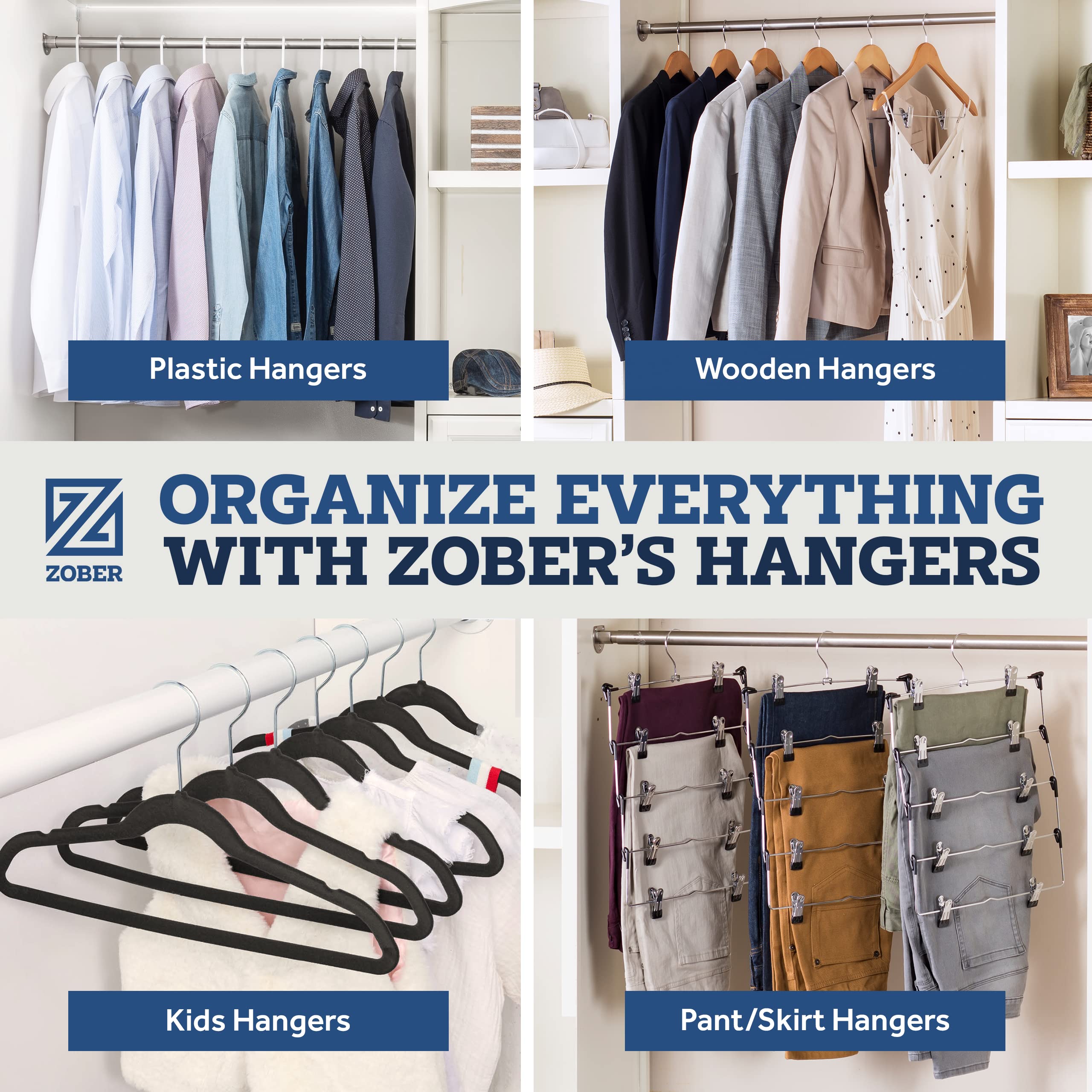 Zober compact storage hangers free up closet space in tight rooms.