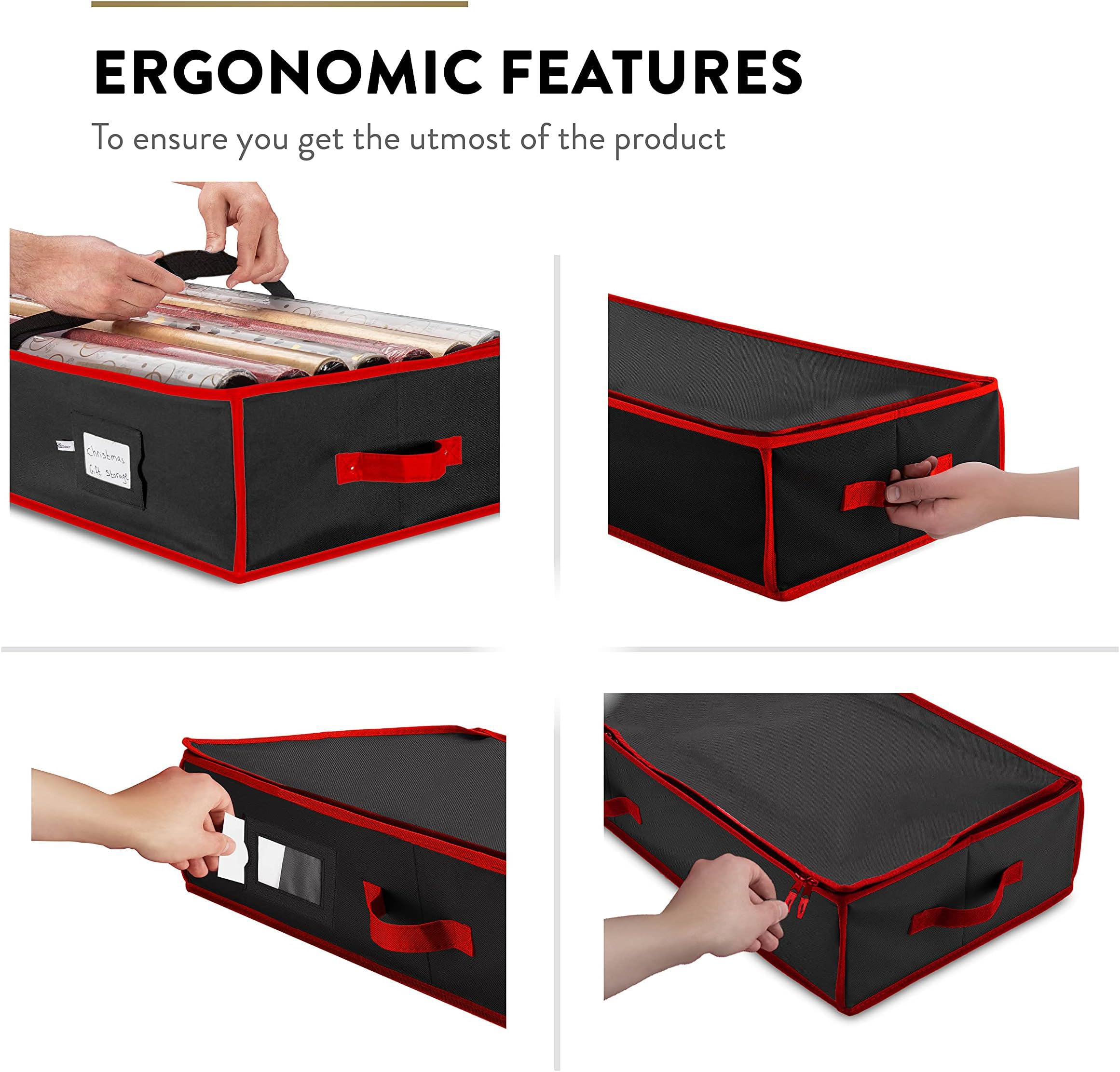 ZOBER dimensions 14 by 40 by 6 inches for organized wrapping.
