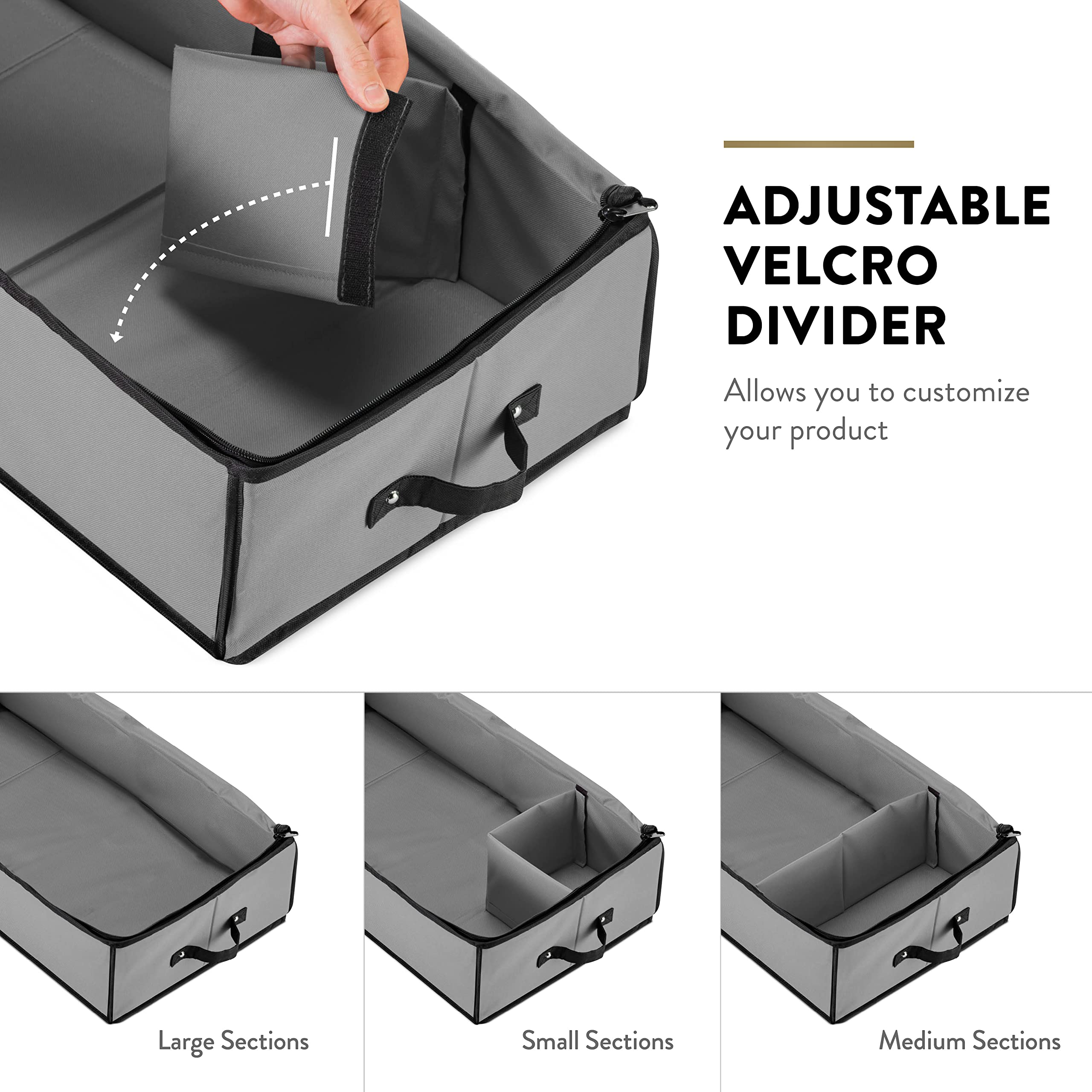 ZOBER gift wrap organizer slim profile fits deep shelves
