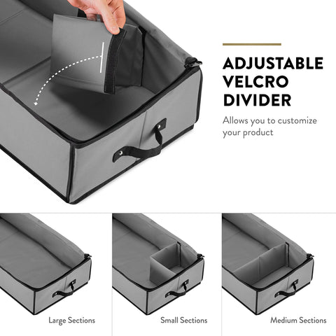 ZOBER gift wrap organizer slim profile fits deep shelves