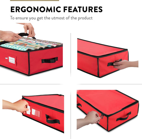 ZOBER gift wrap organizer under-bed storage friendly slim profile