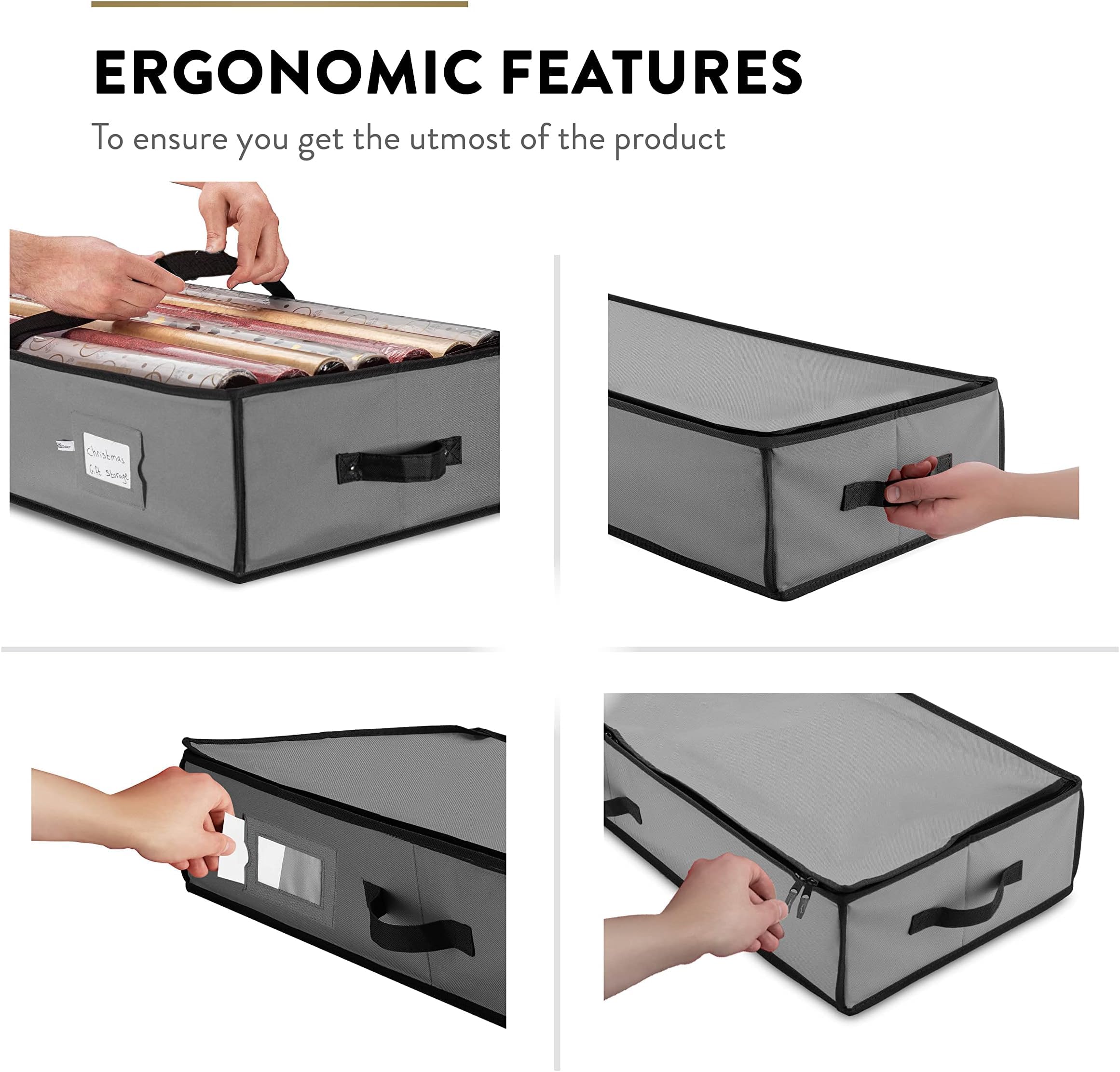 ZOBER storage with dual zipper keeps contents secure and organized