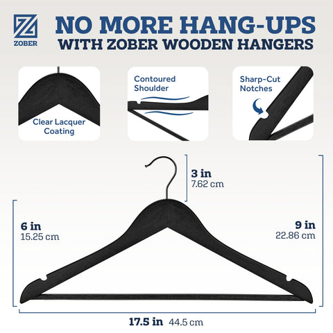 Zober grooved pant bar keeps dress pants neatly aligned and wrinkle-free.