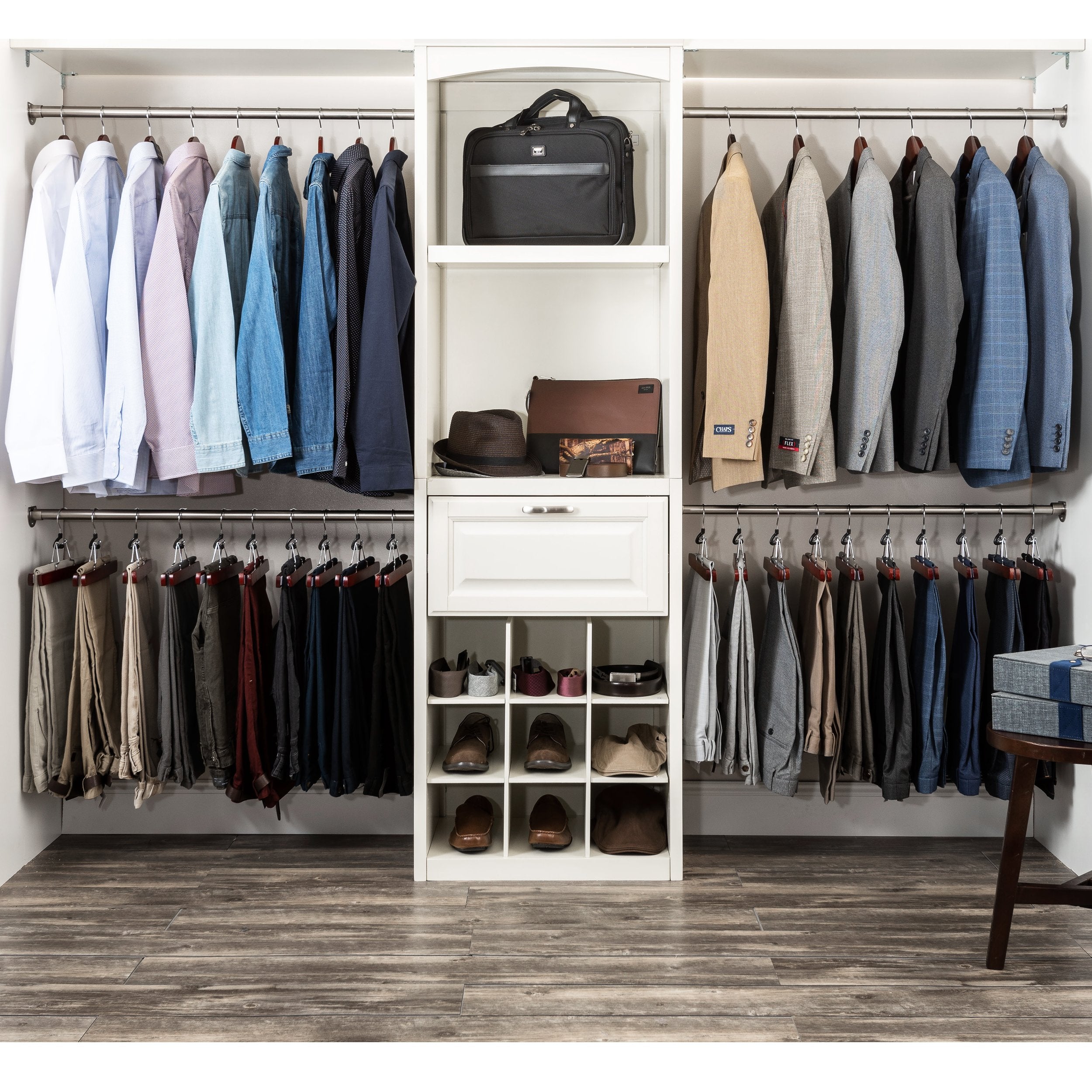 ZOBER jacket hangers organize outfits while preserving shape and accessibility.