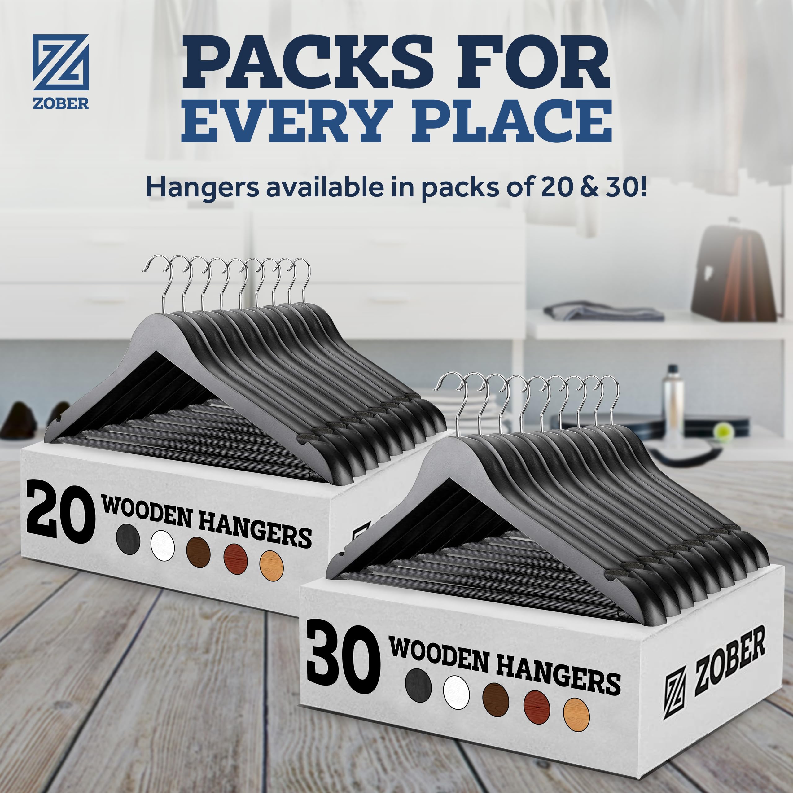 Zober 20-pack provides ample hangers for an entire wardrobe.
