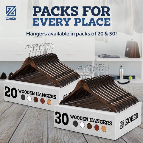 Zober packaging box featuring a 20-hanger set and value