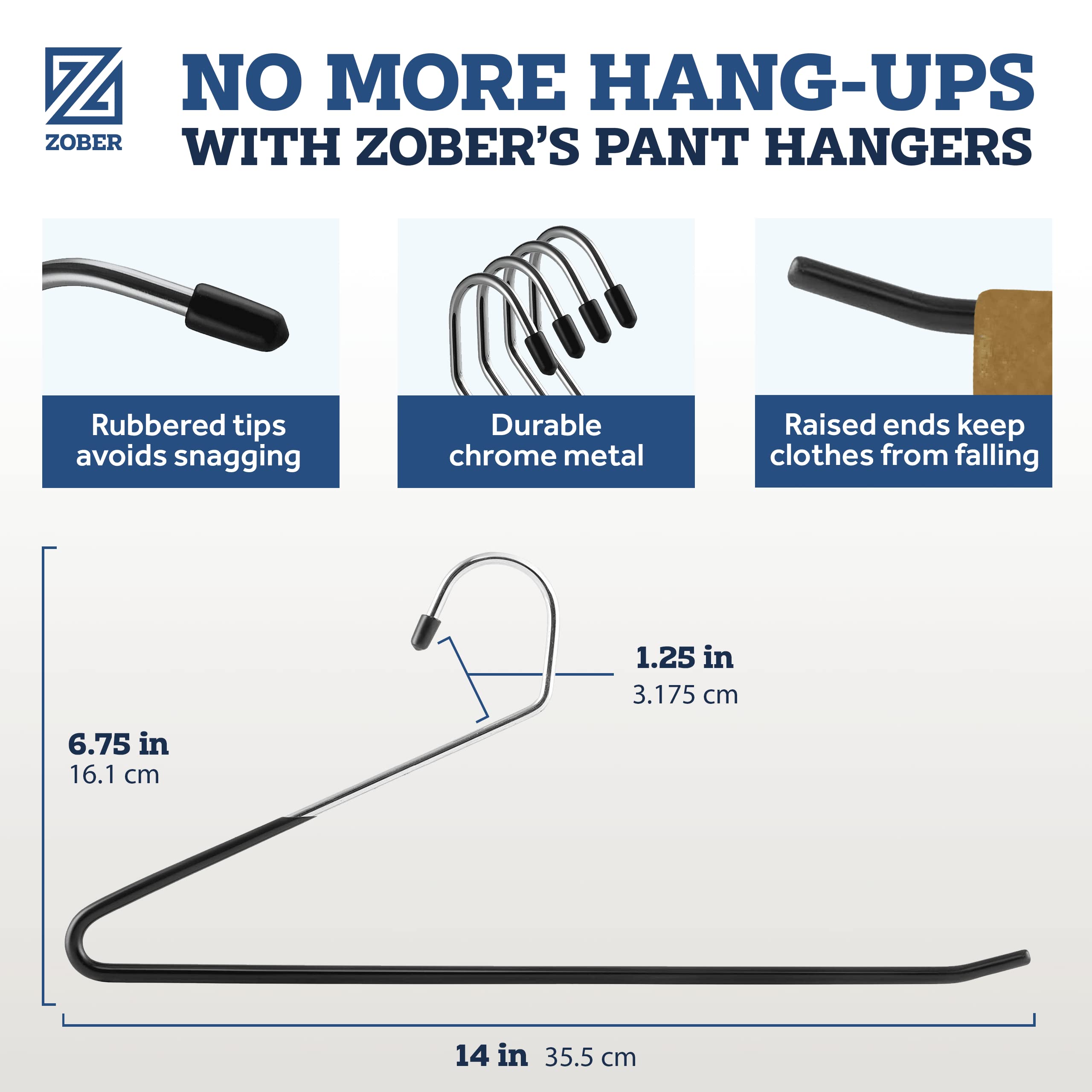 Zober rubber coating grip detail ensures secure, wrinkle-free storage