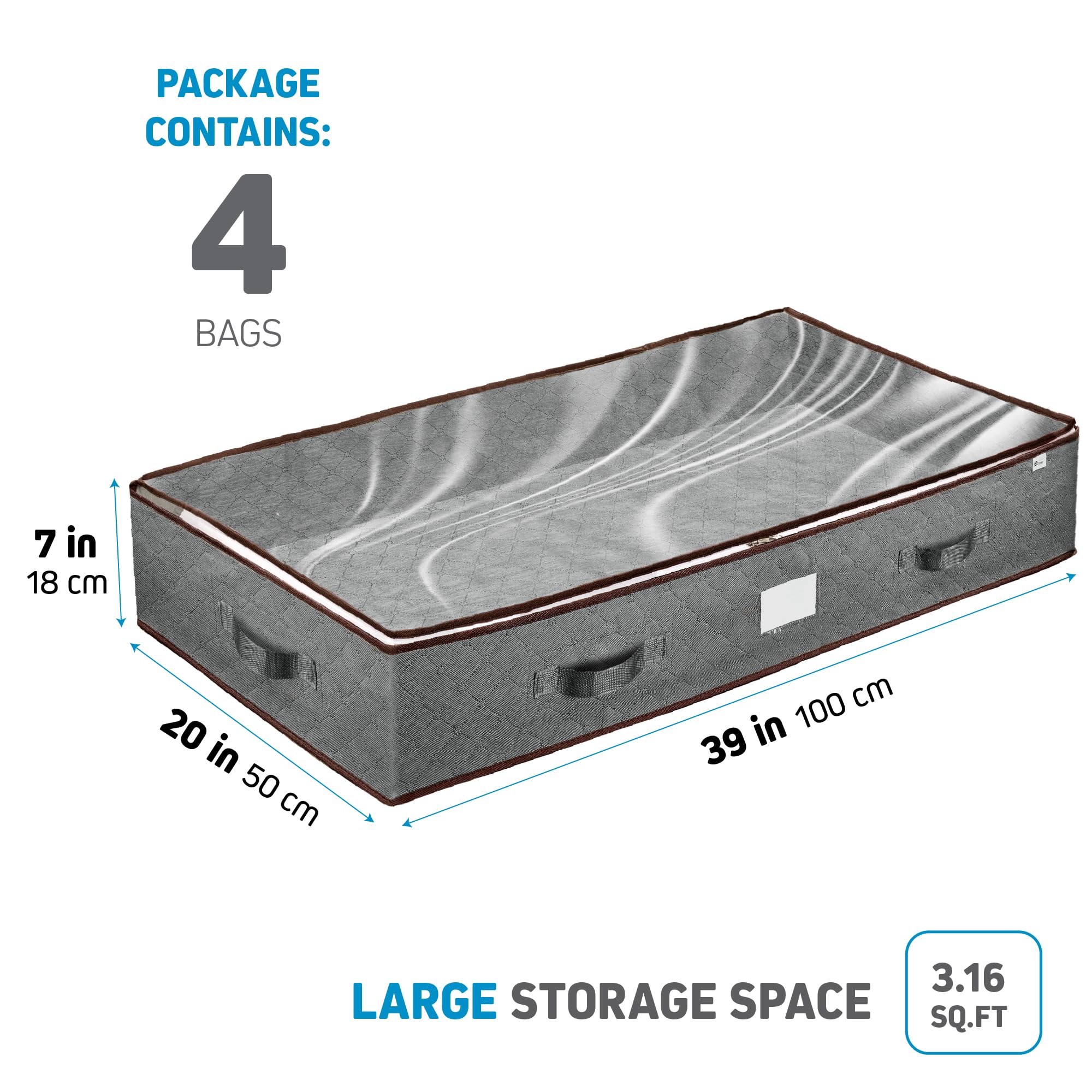 Zober under bed storage bin with dual zippers for easy access and organization.