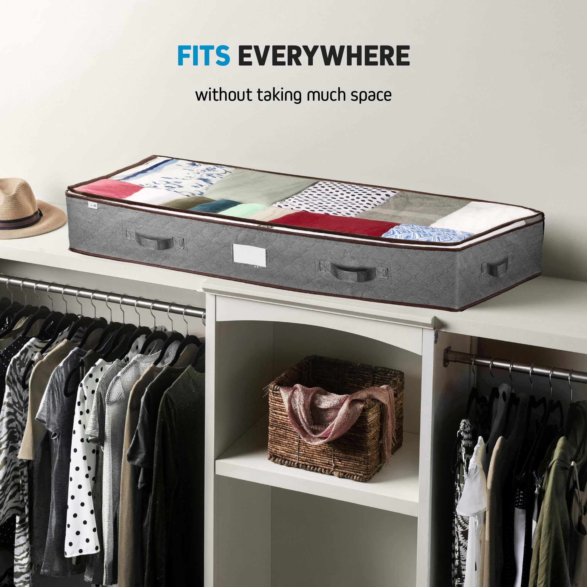 Zober see-through lid keeps contents visible while protecting items from dust.