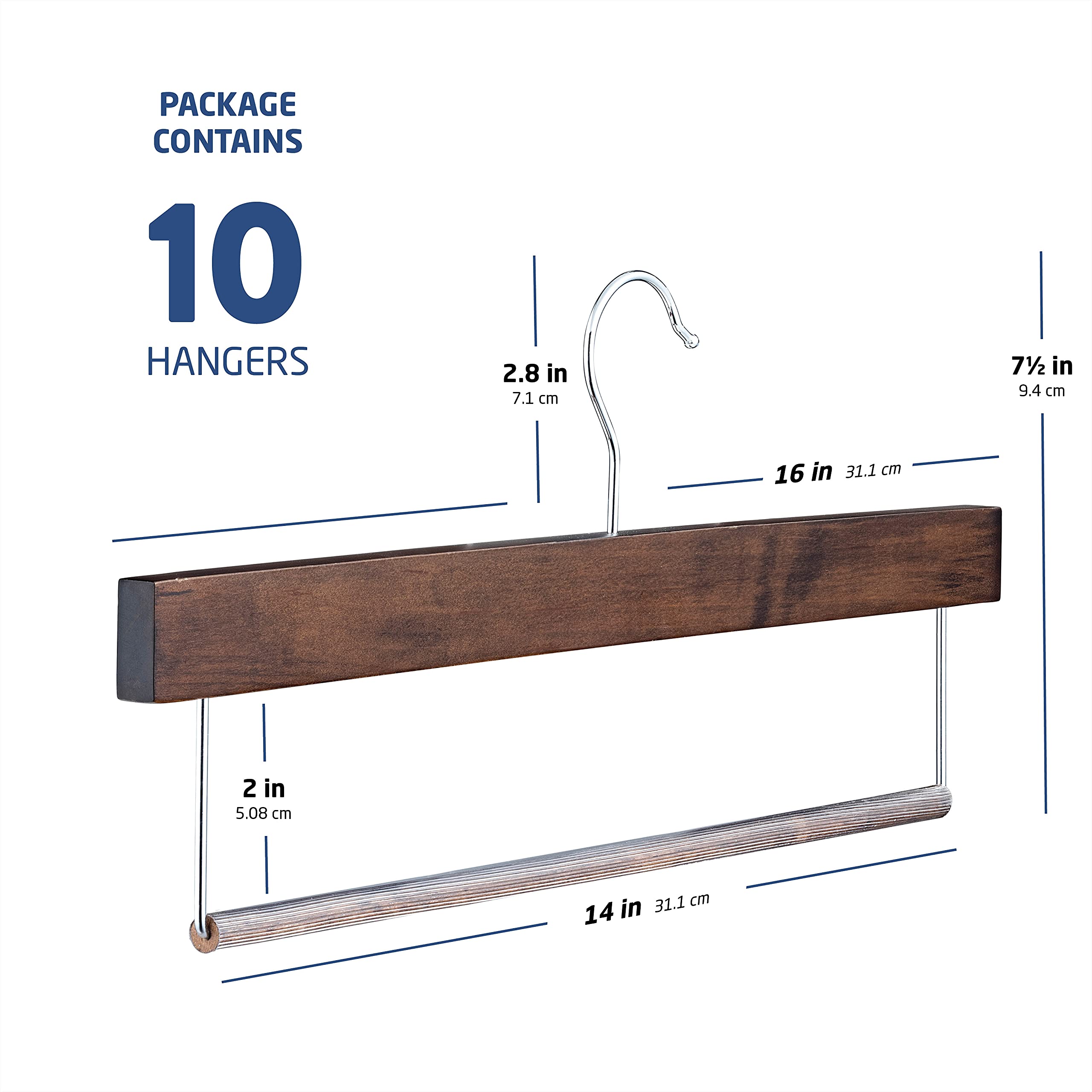 ZOBER ideal for hangers supporting up to 10 vintage pants.