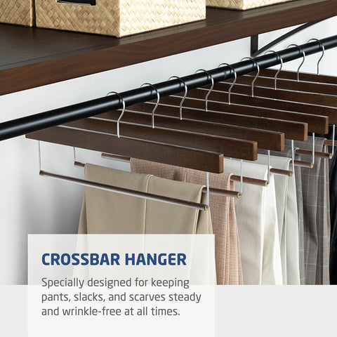 ZOBER 11-inch triangular hanger saves closet space while organizing pants.