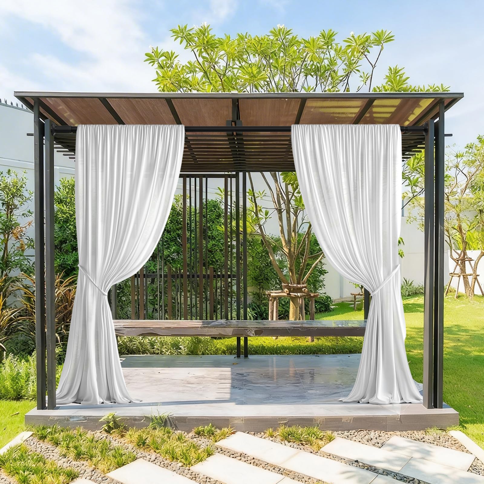 ZOCONE tension rod center bracket supports long spans up to 168 inches outdoors.
