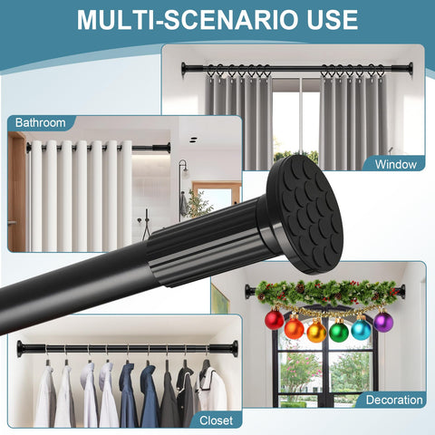 ZOCONE tension rod versatile for patio, bathroom, bedroom, or balcony.