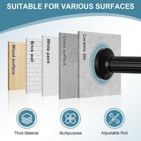 ZOCONE tension rod rust-resistant finish stays elegant over time.