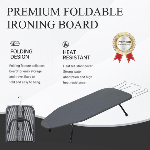 ZOES HOMEWARE foldable ironing board enabling compact storage and quick setup