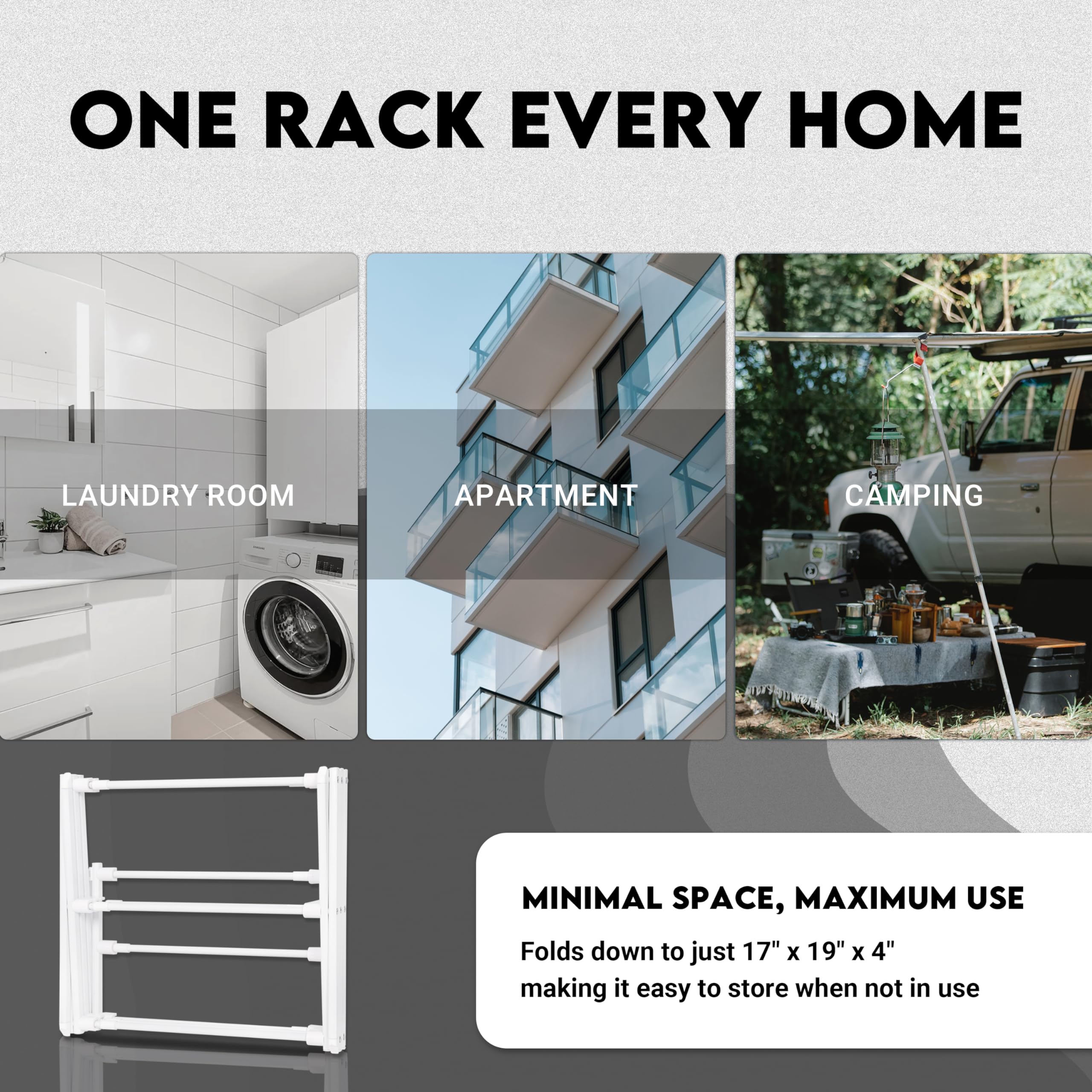 ZOES HOMEWARE drying rack suitable for indoor and outdoor laundry drying.