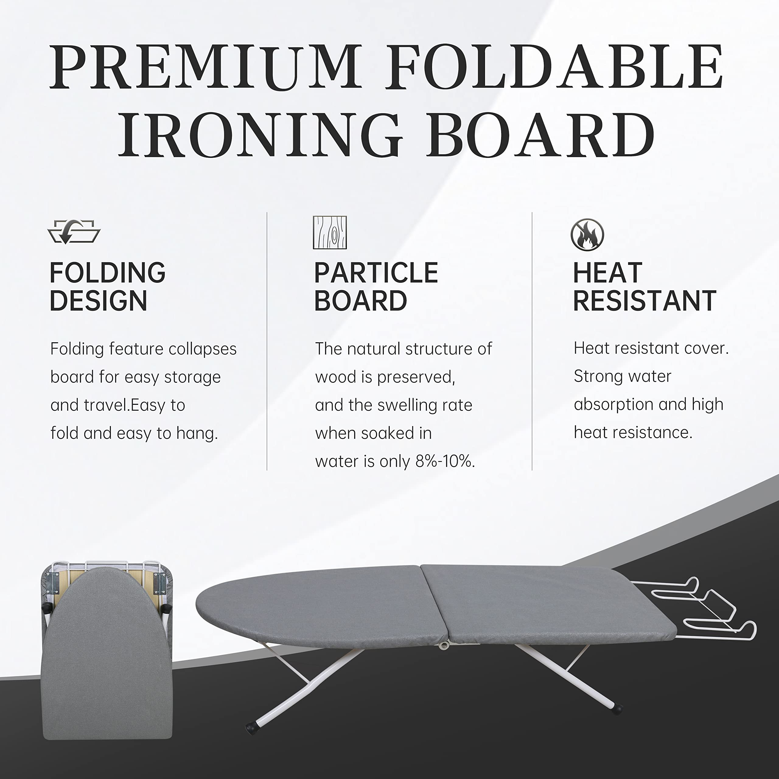 ZOES HOMEWARE iron rest with sturdy legs provides stable ironing support.