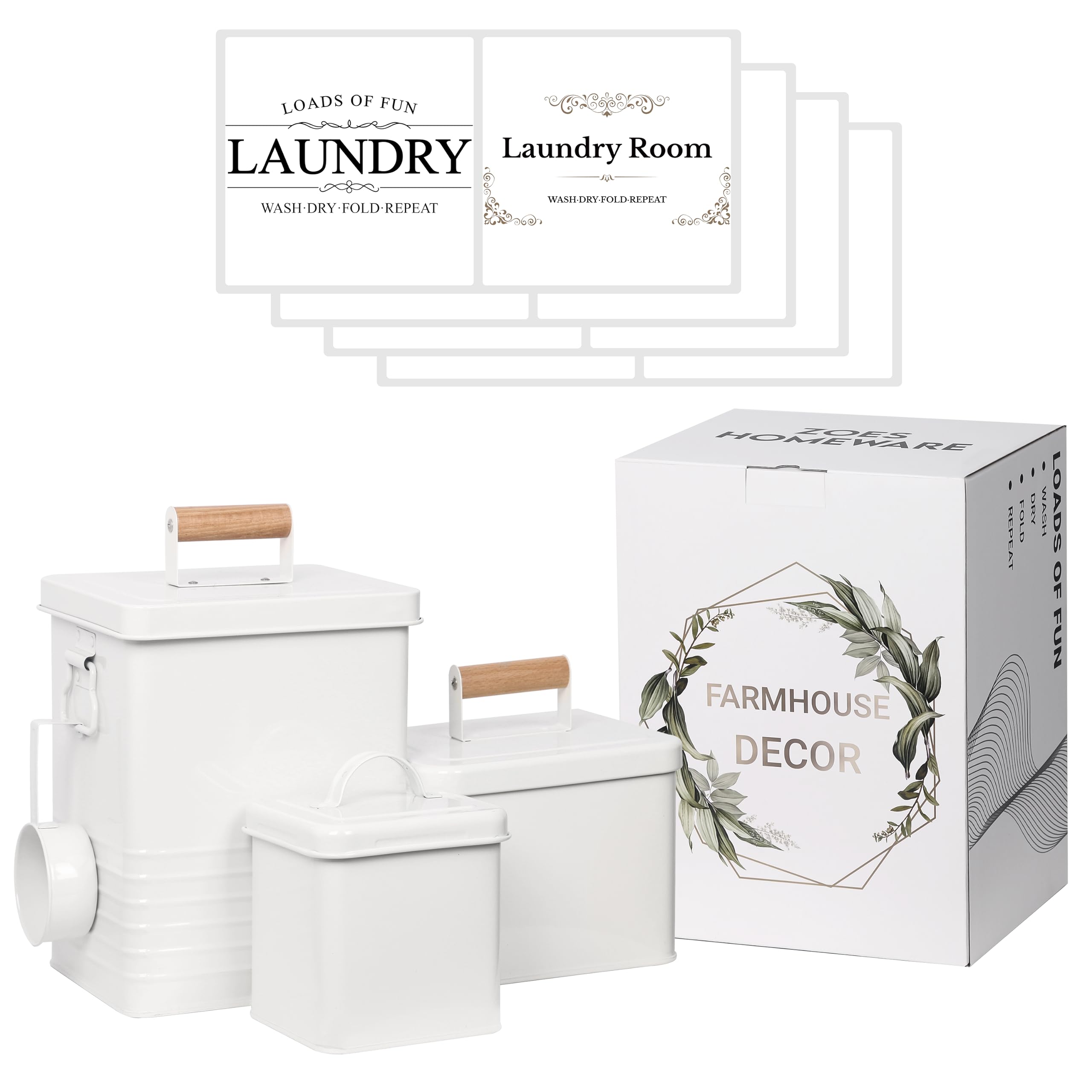 ZOES HOMEWARE laundry powder container for tidy powder storage and easy access