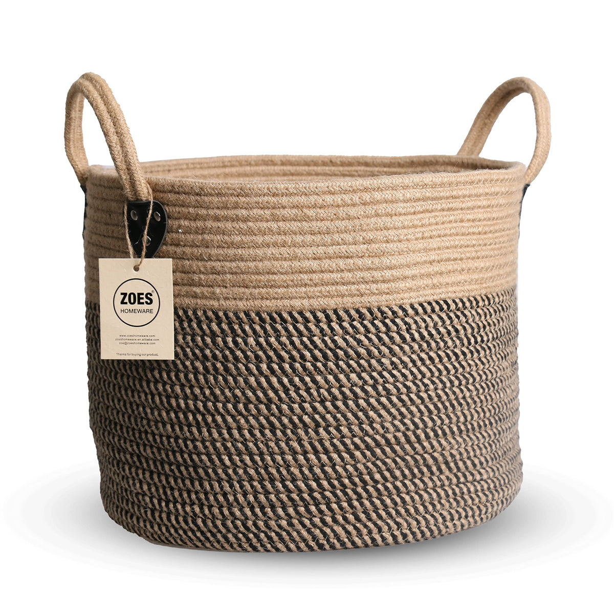 ZOES HOMEWARE natural jute basket for plant decor and display