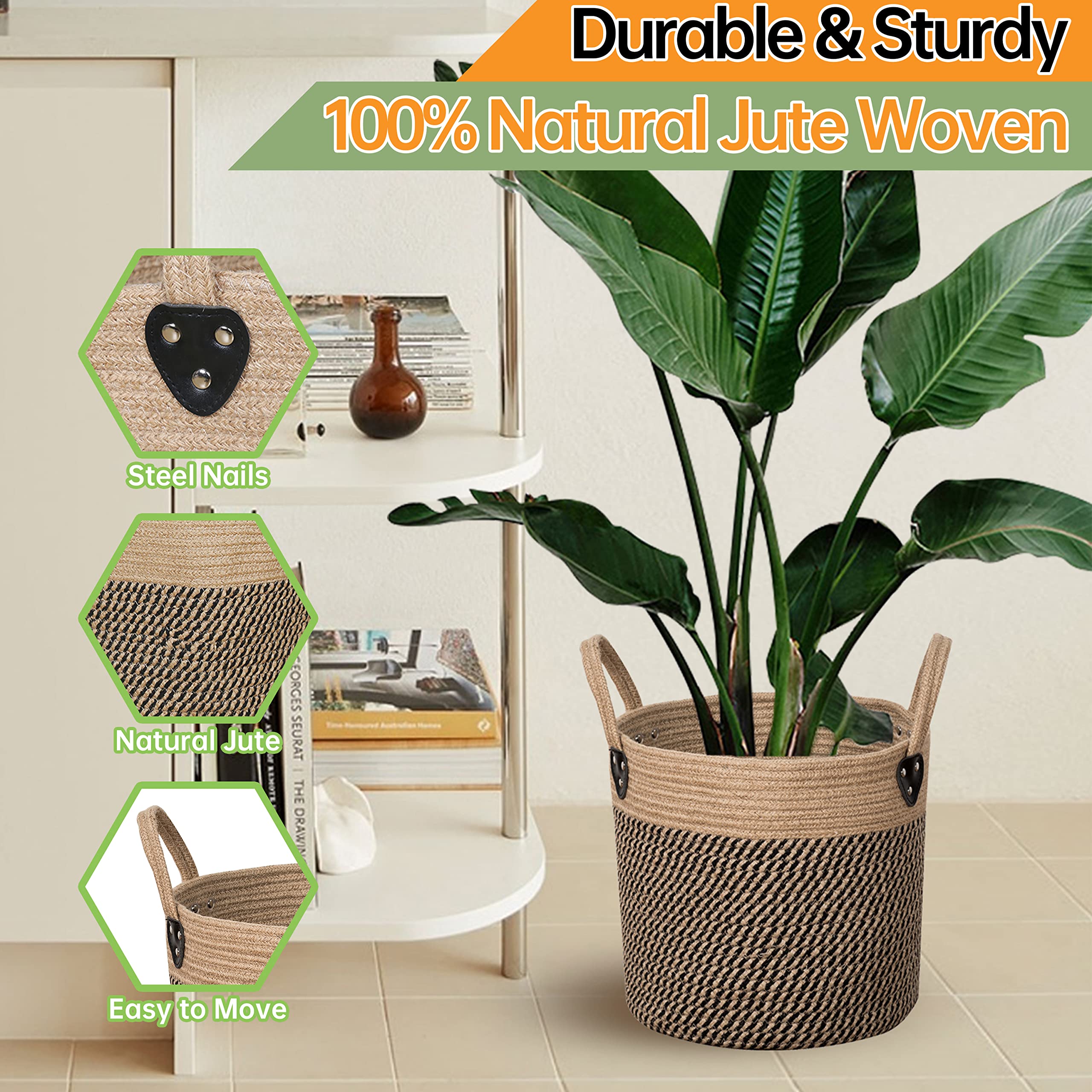 ZOES HOMEWARE plant cover basket for tidy toy storage