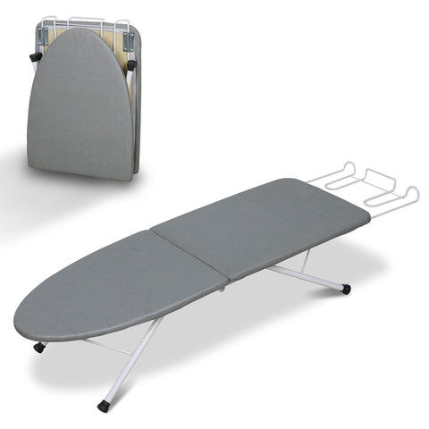 ZOES HOMEWARE tabletop ironing board in compact foldable design for small spaces.
