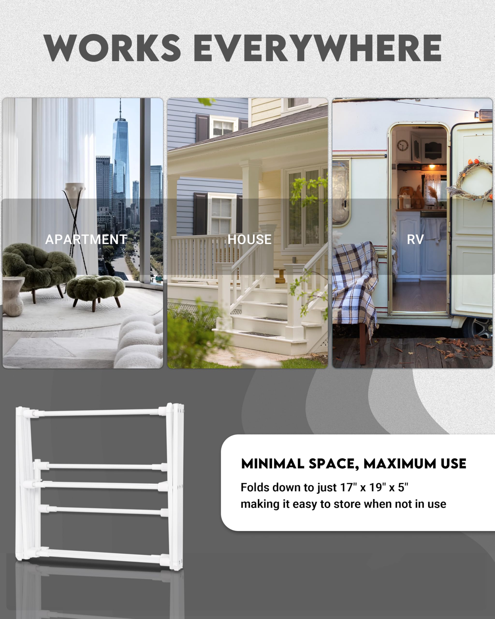 ZOES HOMEWARE ultra-compact storage rack fits closets or under beds.