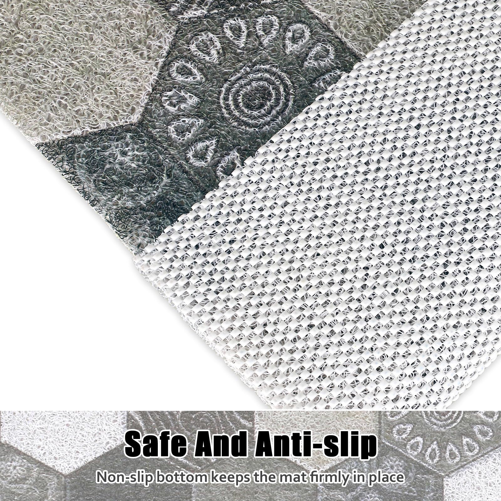 ZOESOE mat features a center drain hole to prevent water from pooling underfoot.