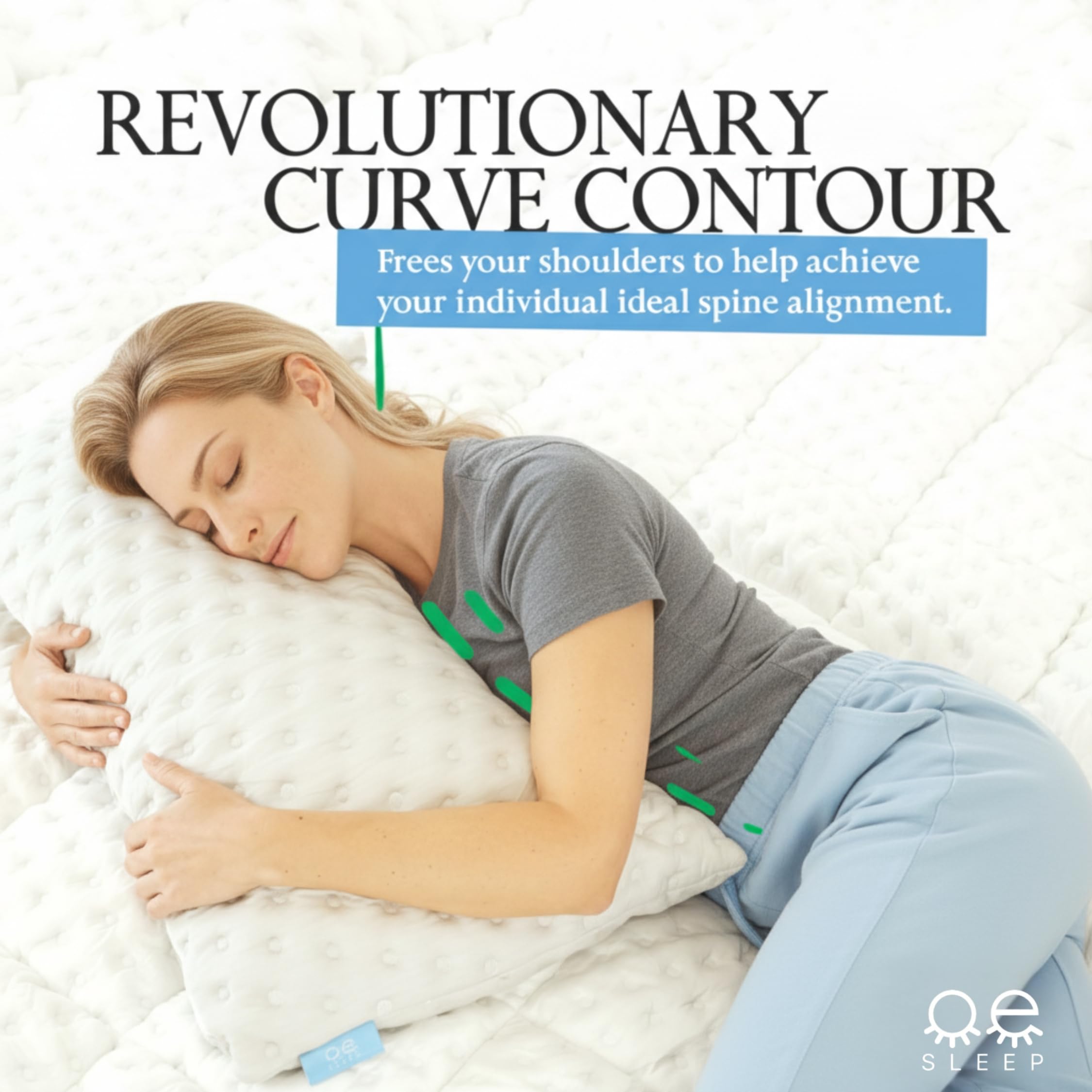 Zoey Sleep breathable cooling cover illustrates airflow to keep you cool at night.