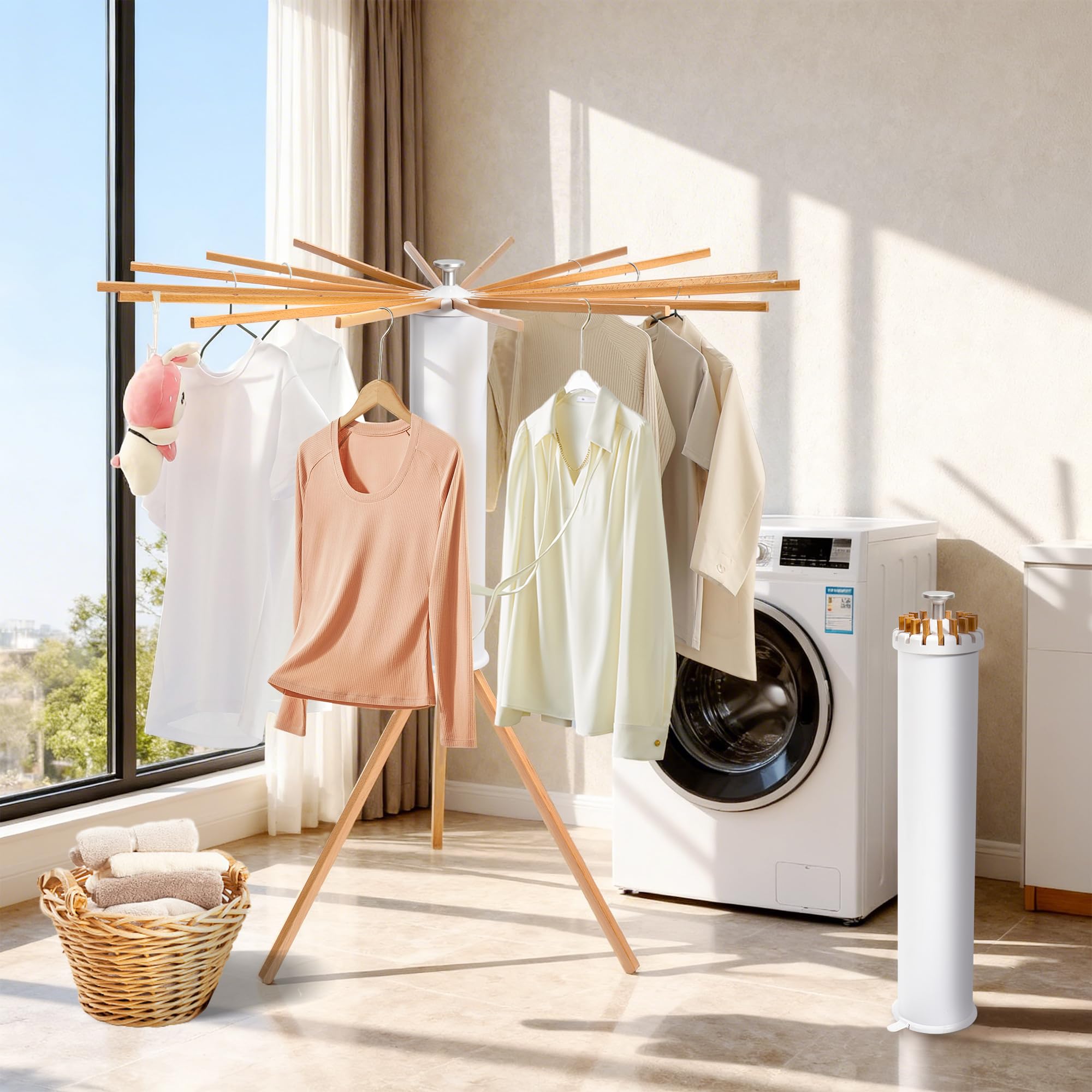 ZOFGENOW floor-standing laundry rack suitable for balcony.