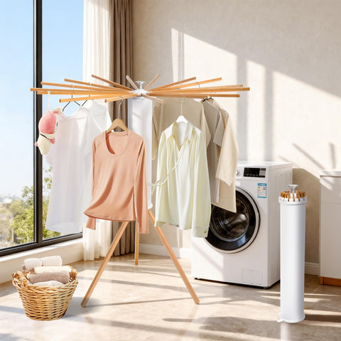ZOFGENOW floor-standing laundry rack suitable for balcony.