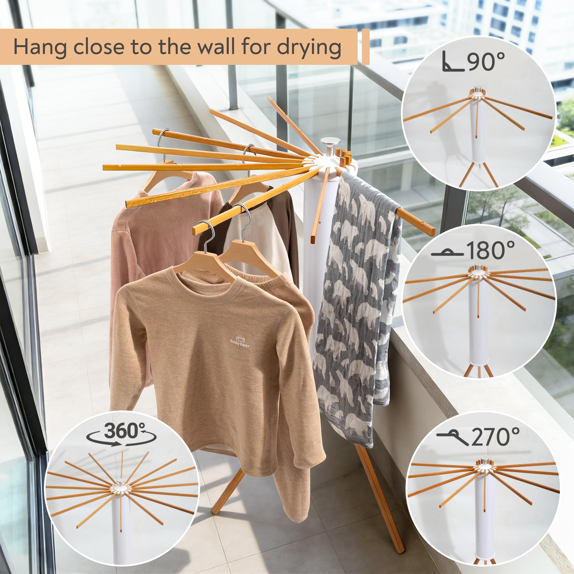 ZOFGENOW foldable drying rack folded flat for compact storage.