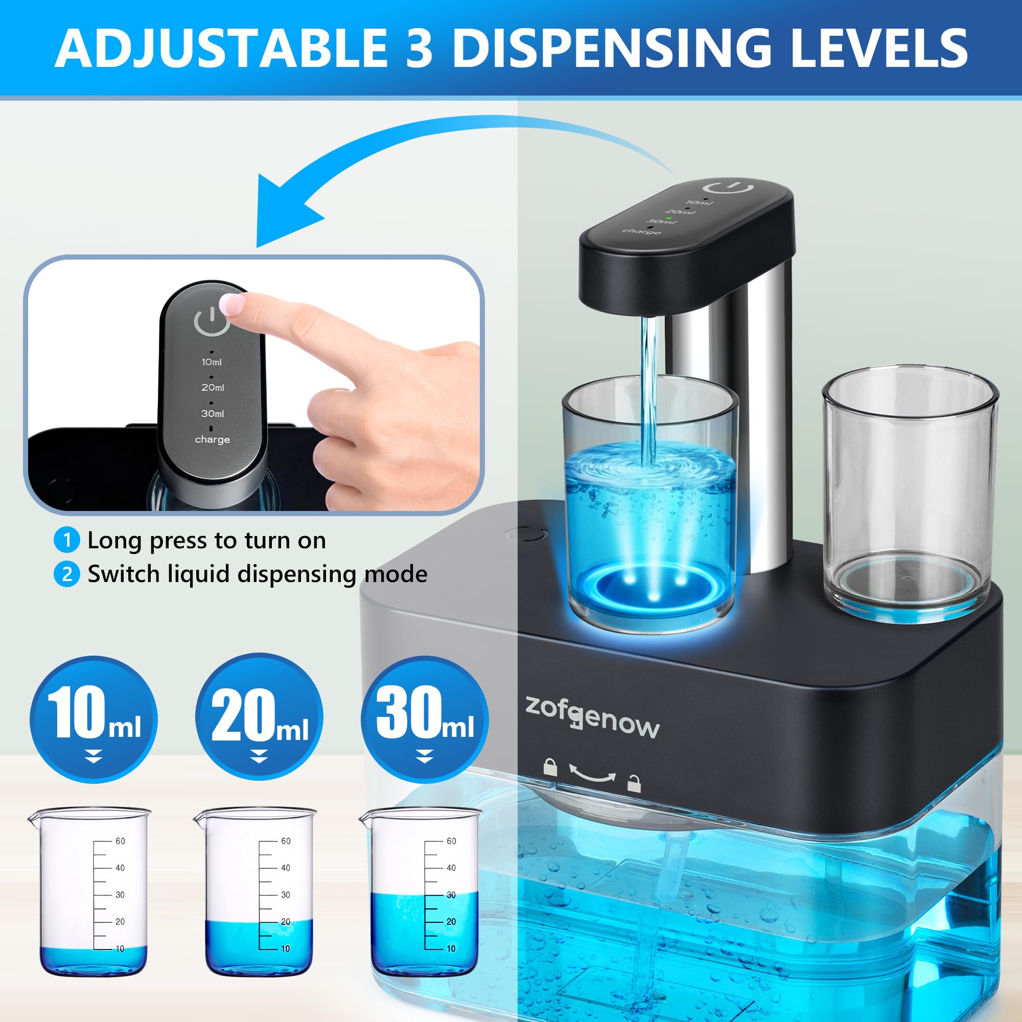 ZOFGENOW three adjustable dispensing levels for customizable portions.