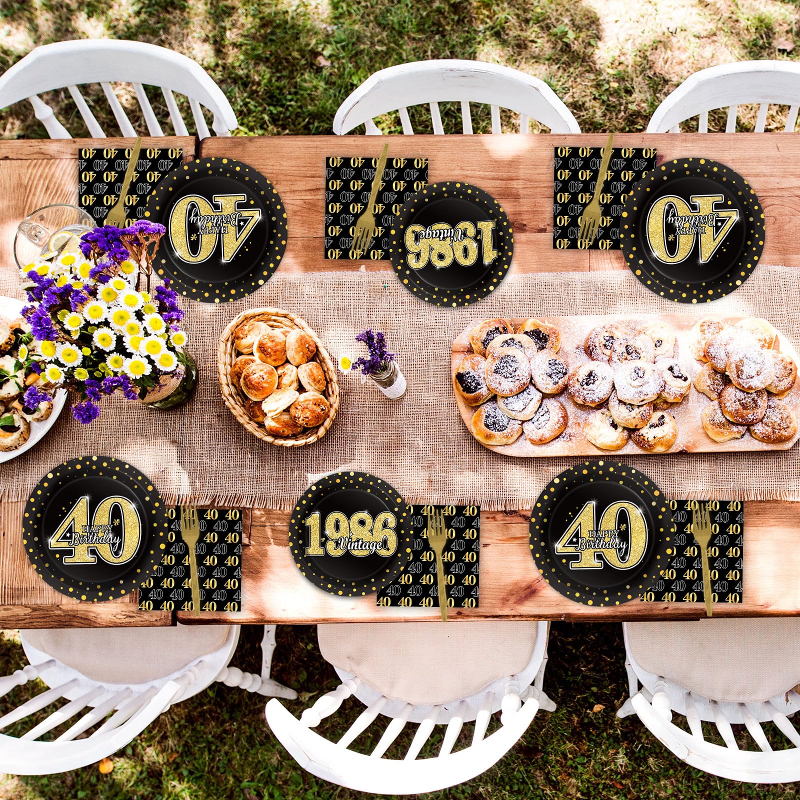 ZOIIWA 1986 pattern plates for vintage party ambiance.