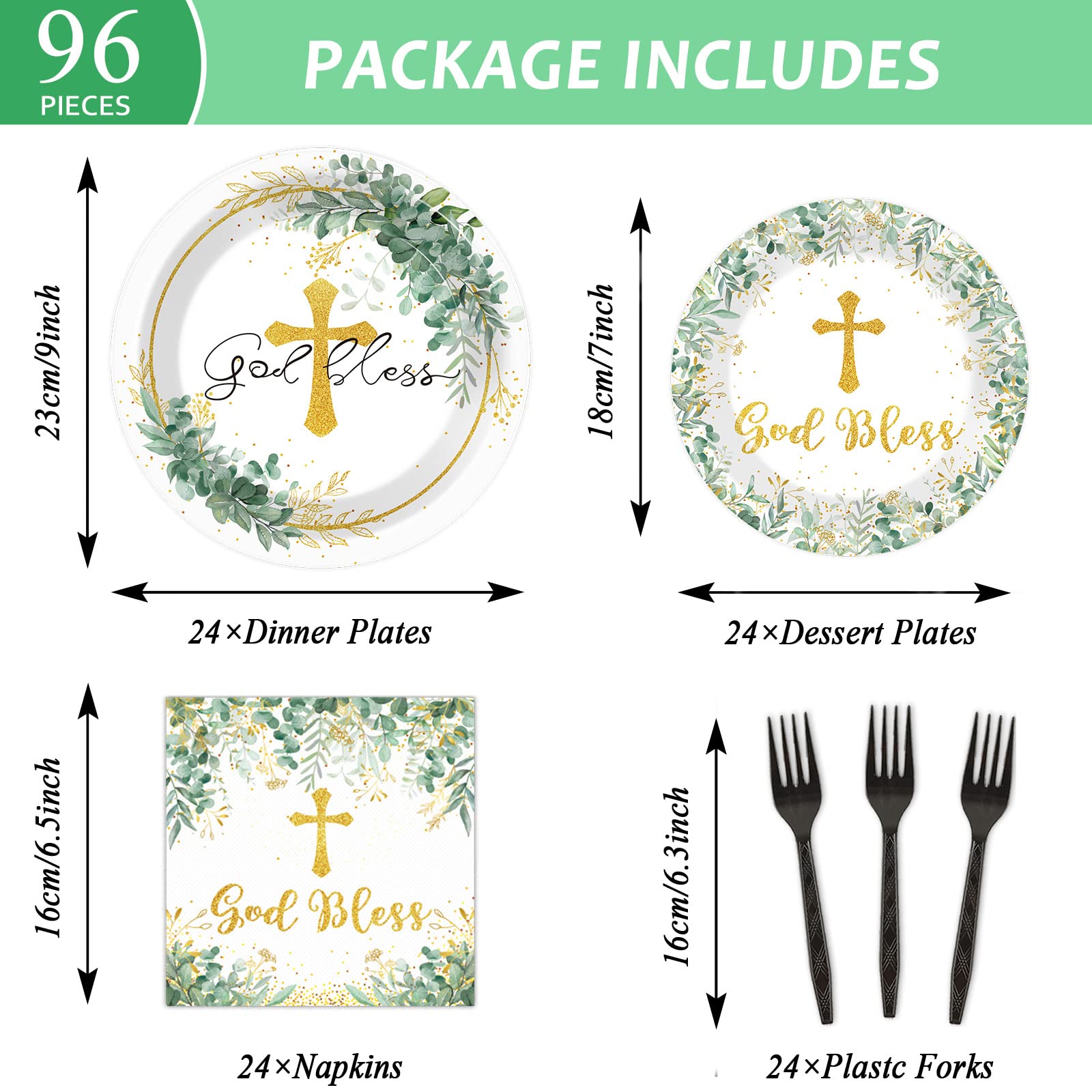 ZOIIWA baptism tableware 24-plate set ideal for 24 guests and easy entertaining.