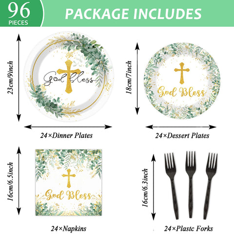 ZOIIWA baptism tableware 24-plate set ideal for 24 guests and easy entertaining.