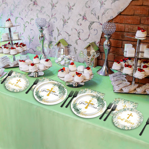 ZOIIWA christening decor for Easter and church events with tasteful table accents.