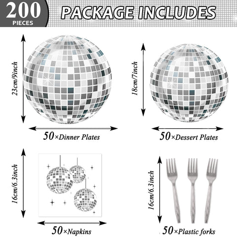 ZOIIWA disco ball napkins 6.3 inches add shimmer and quick cleanup.