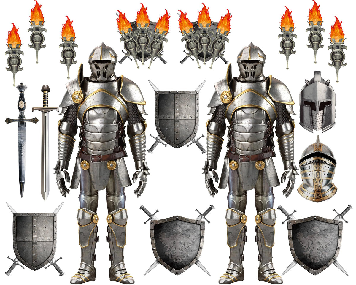 ZOIIWA armor knight cutout – dramatic 6 ft prop for striking photos and party ambiance.