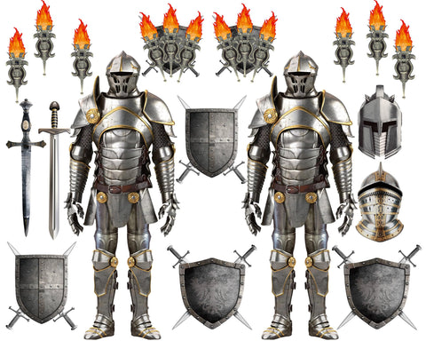 ZOIIWA armor knight cutout – dramatic 6 ft prop for striking photos and party ambiance.