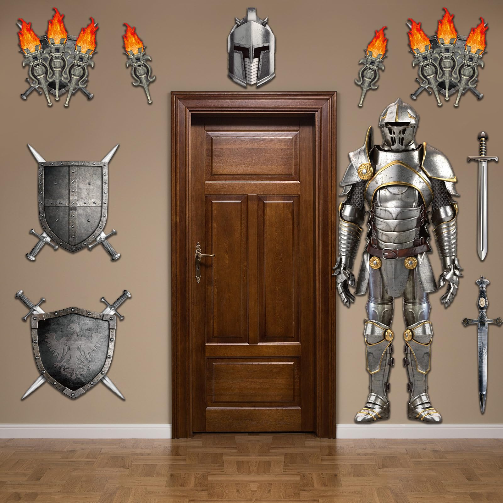 ZOIIWA medieval wall decor pack – complete castle scene for classrooms or home parties.