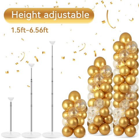 ZOIIWA sturdy bases supporting a tall balloon column on the floor.