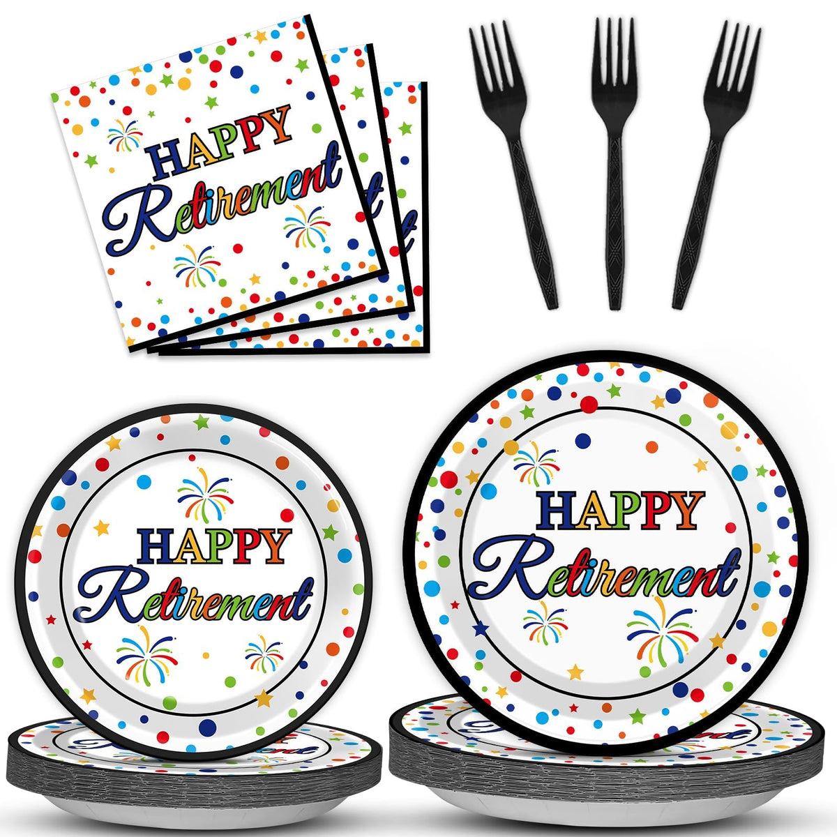 ZOIIWA retirement plates 9inch, colorful and sturdy for easy party dining.