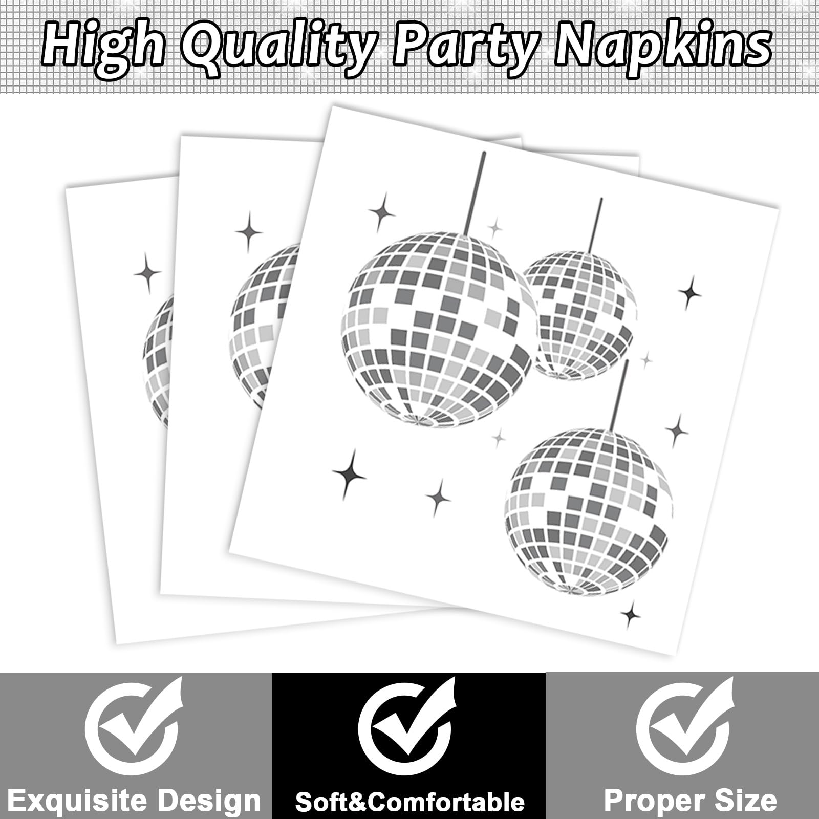 ZOIIWA silver disco decor closeup highlighting durable paper and chic design.