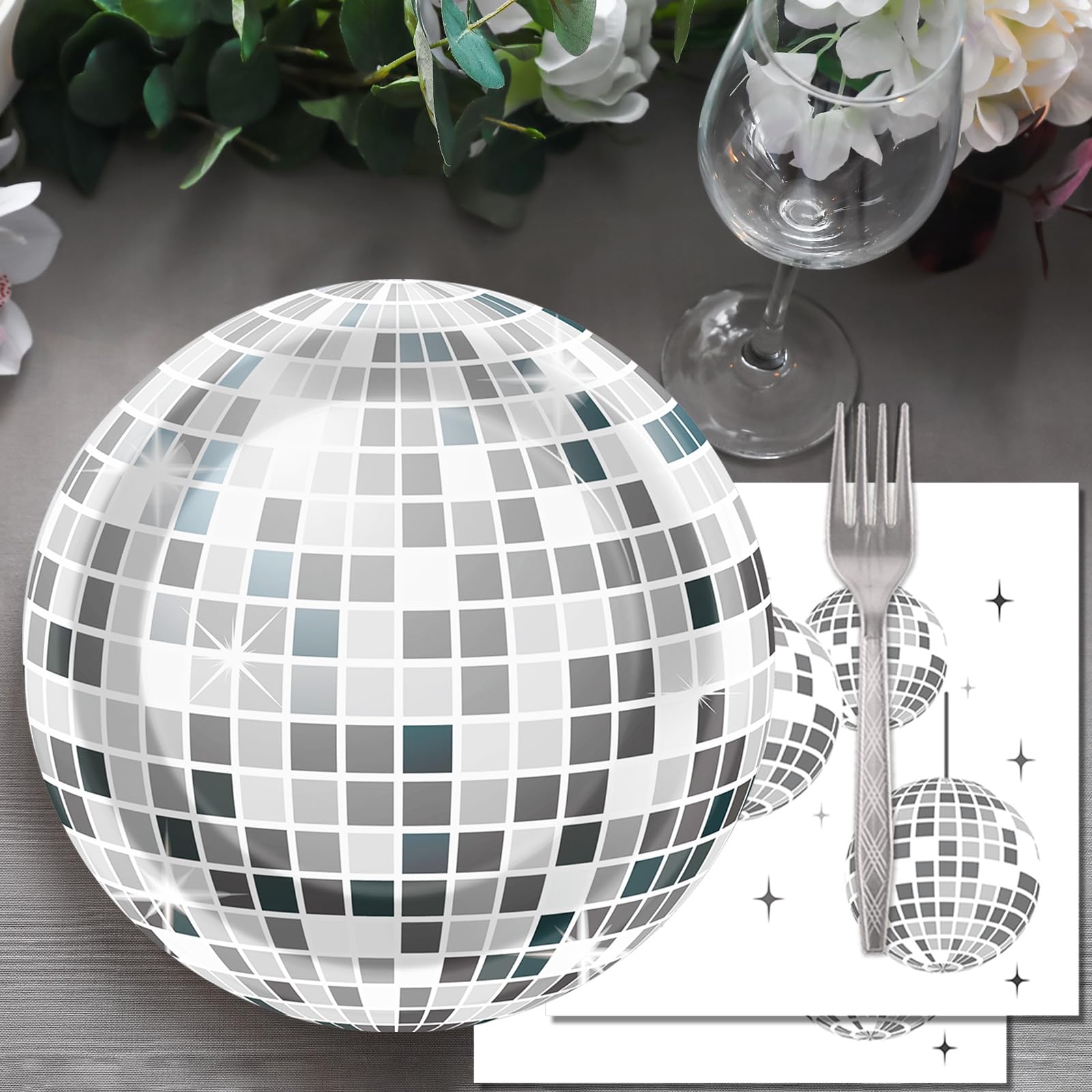 ZOIIWA wedding and baby shower tableware in a groovy disco style.