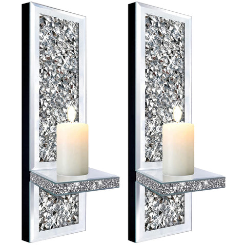 ZOLAPI crystal crush diamond wall sconces set with sparkling crystals for elegant glow