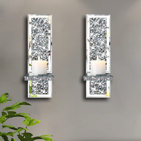 ZOLAPI crystal diamond sconce close-up highlights brilliant crystal facets