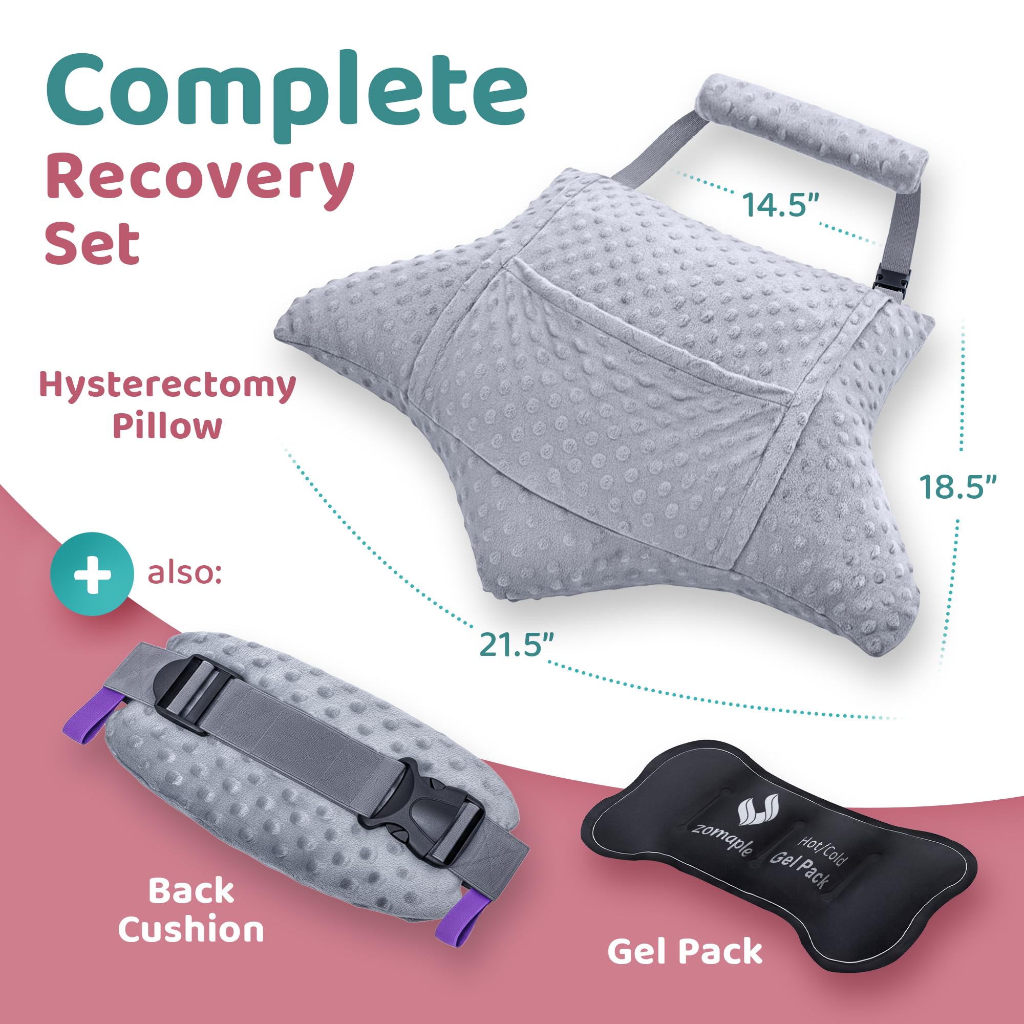 Zomaple seat-ready cushion supports comfort from couch to car.