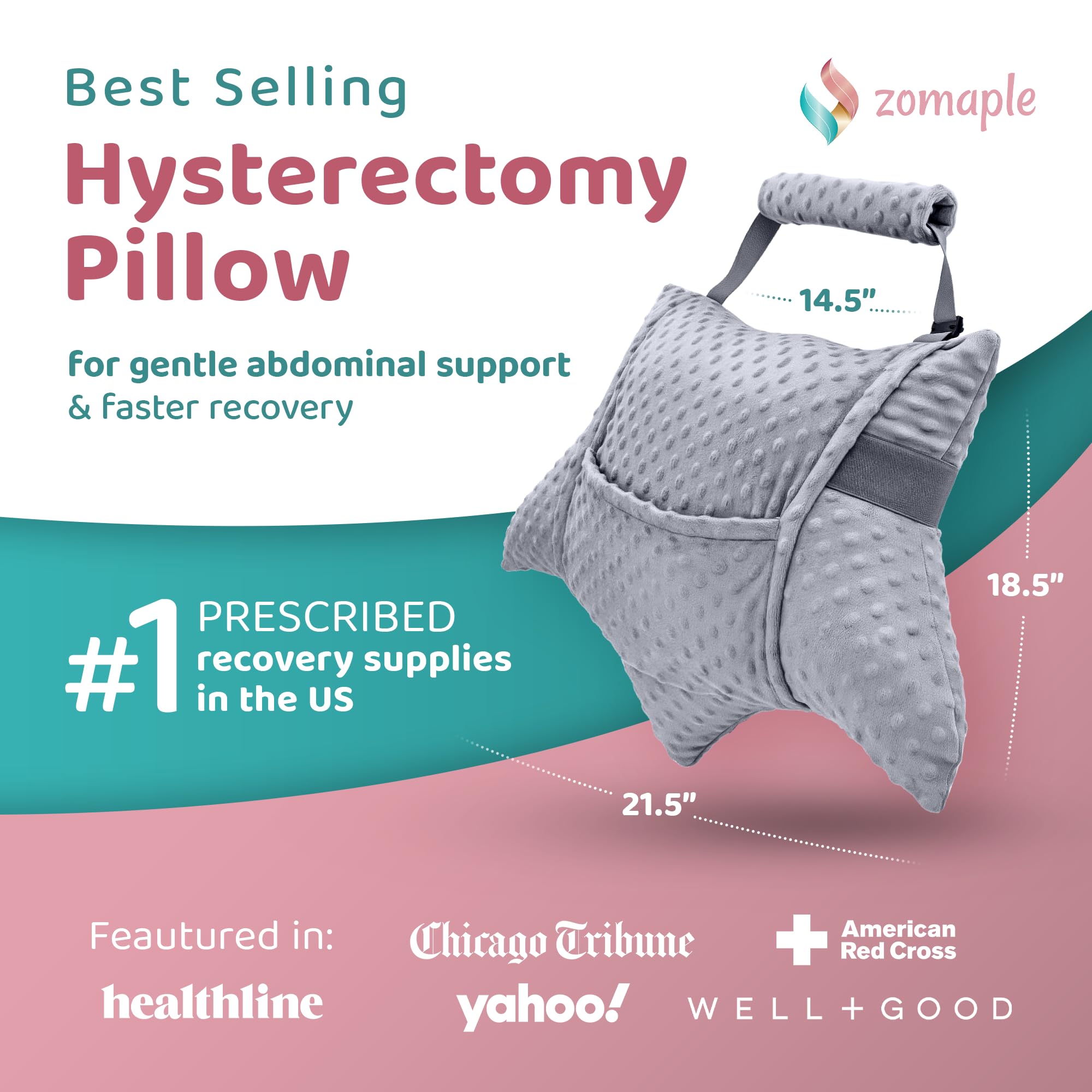 Zomaple gel-pack pocket helps soothe swelling during recovery activities.