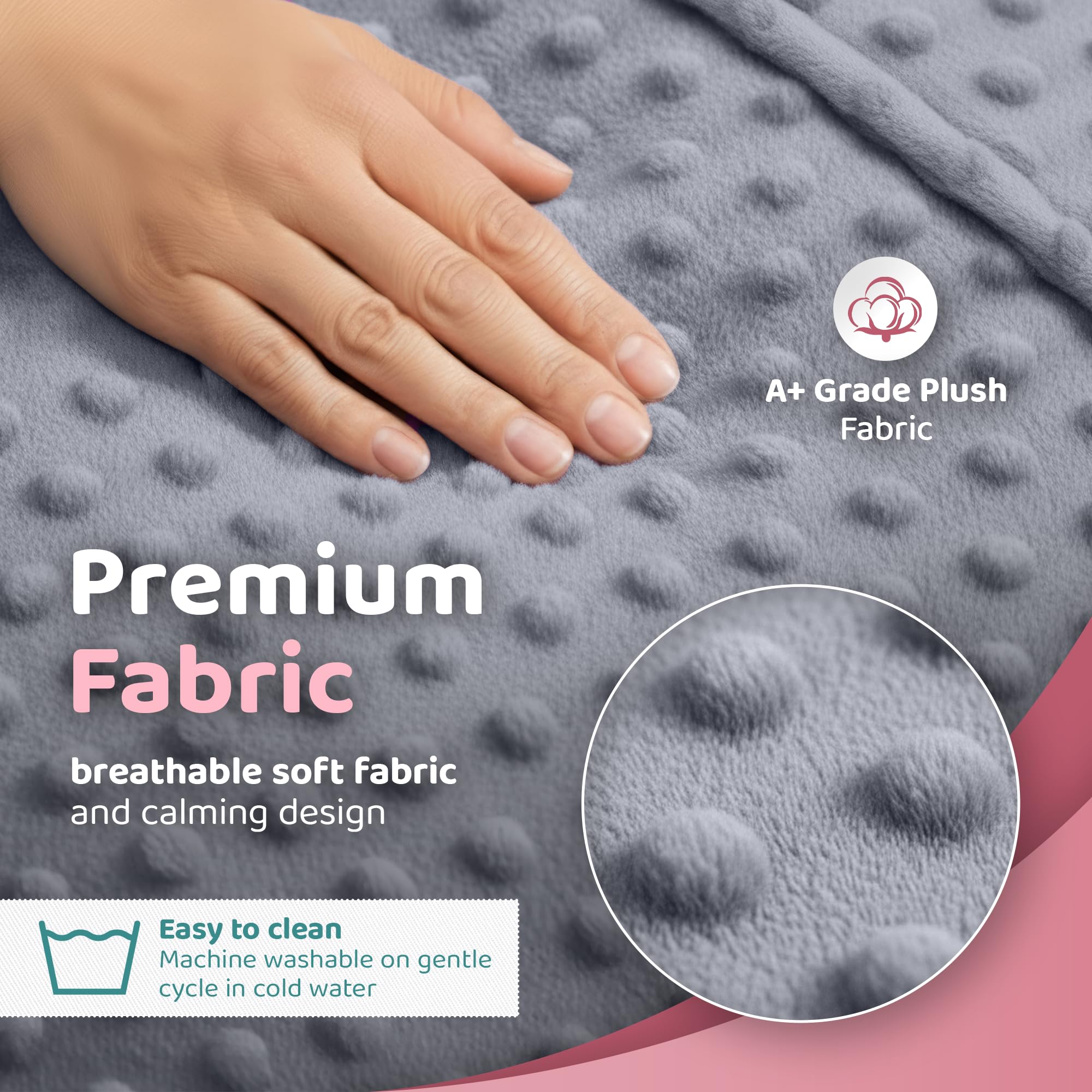Zomaple soft minky cover provides a breathable, comforting touch.