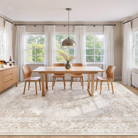 Zomfy Area Rug 9x12 beige texture closeup shows durable low pile